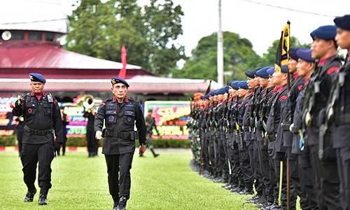 Jadi Inspektur Upacara HUT ke-77 Korps Brimob, Gubernur Sumut Ingatkan Brimob Harus Mengorbankan Jiwa dan Raga untuk Negara