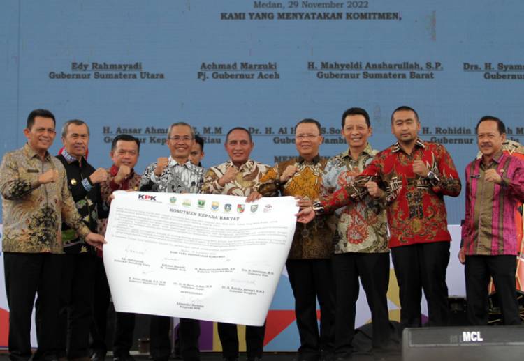 Teken Komitmen Anti Korupsi di Hakordia, Edy Rahmayadi Minta KPK Sering Awasi Pemprov Sumut