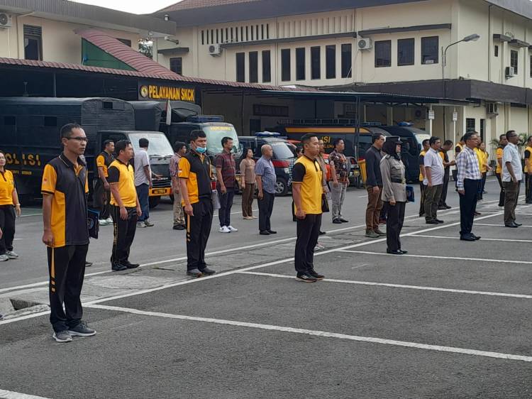  Tingkatkan Imun, Polrestabes Medan Olahraga Bersama