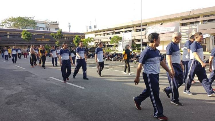 Tingkatkan Imun Tubuh Tetap Bugar, Polrestabes Medan Olahraga Bersama