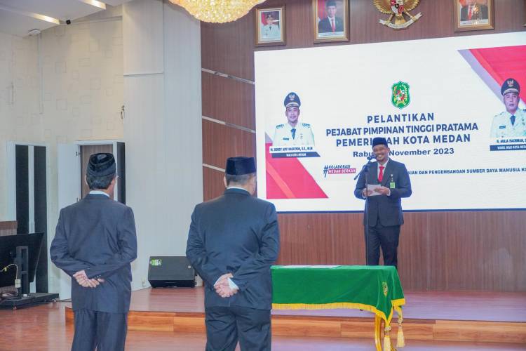 Walikota Medan Lantik Kepala Bapenda dan Kepala Dinas Pendidikan