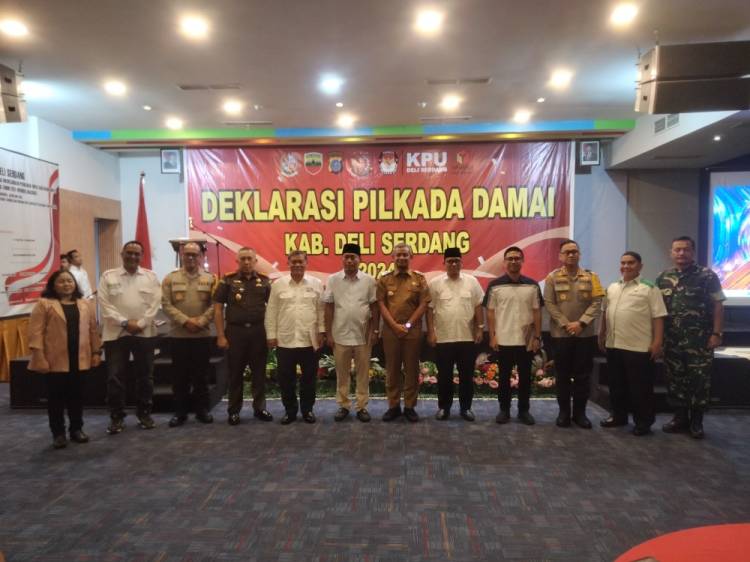 Deklarasi Pilkada Damai Deli Serdang 2024, Pj Bupati Wiriya Alrahman :  Wujudkan Pilkada Aman dan Damai