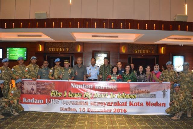 Pangdam I/BB Saksikan Pemutaran Perdana Film I Leave My Heart In Lebanon 