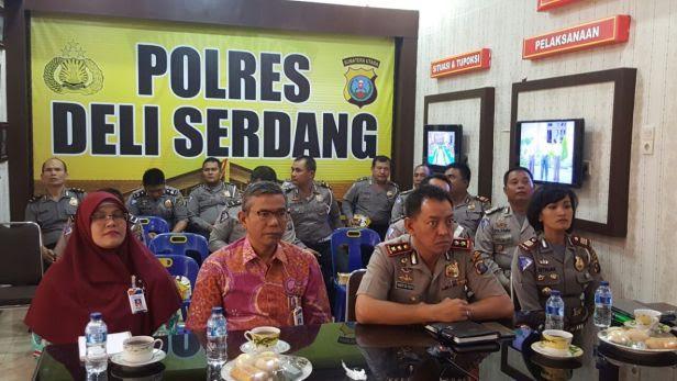Polres Deli Serdang Gelar Vidcon Persiapan Launcing E-Tilang, E-Samsat dan SIM Online