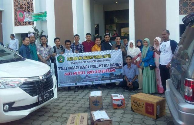 FAH UIN Ar-Raniry Kirim Relawan dan Bantuan ke Pidie Jaya