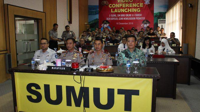 Poldasu Ikuti Video Conference Terkait Launching E-Tilang, SIM Baru Online dan E-Samsat 