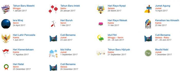 Selain Tambah Libur Bersama Sehari, Pemerintah Juga Tambah Cuti Bersama 2017 Dua Hari