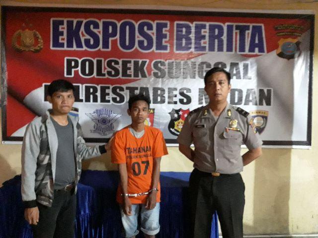 Gagal Curi Motor di Rumah Etika, Saddam Diamankan Personel Polsek Sunggal