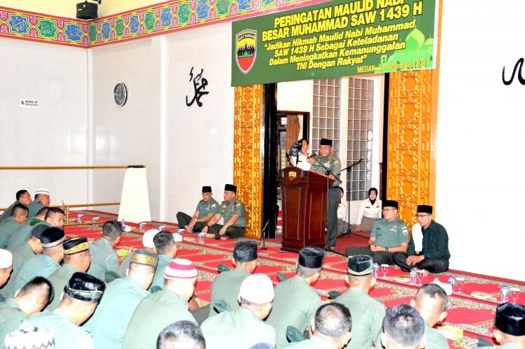 Pangdam I/BB Memperingati Maulid Nabi Muhammad SAW 1439 H