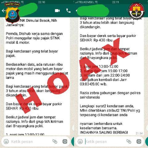 Sosmed Heboh Info Razia STNK, Ternyata Hoax