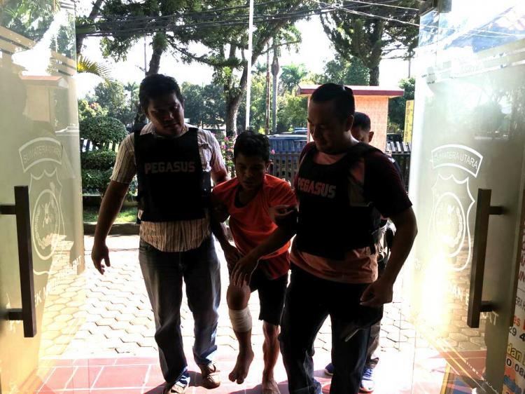 Polsek Medan Barat Tembak Pelaku Jambret