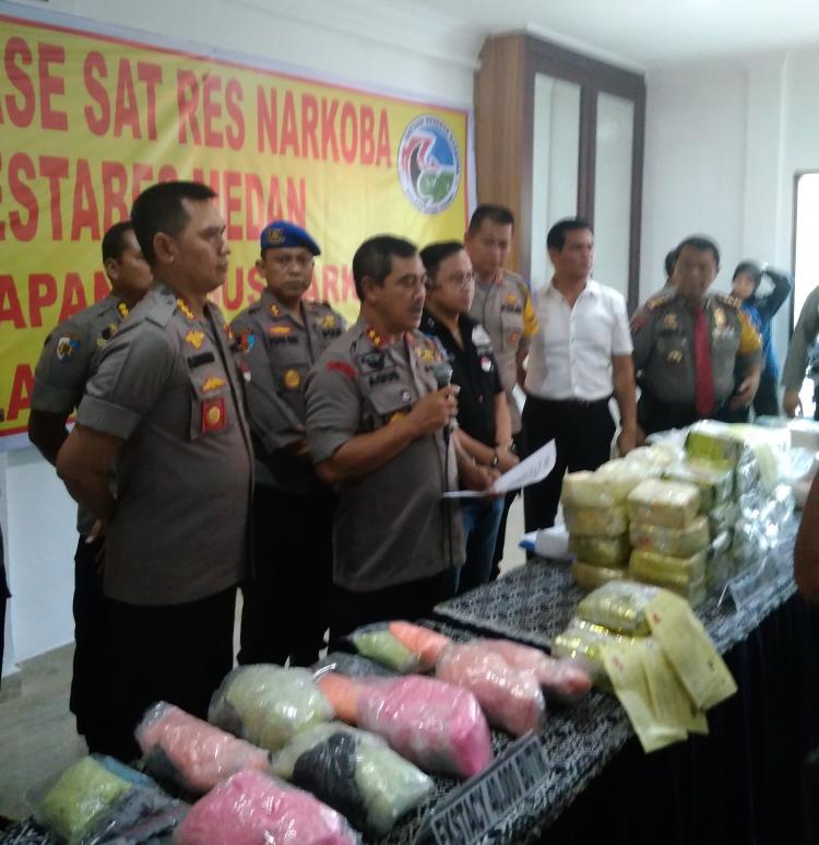 Satuan Narkoba Polrestabes Medan ungkap Peredaran Sabu Sebanyak 48,5 Kilogram