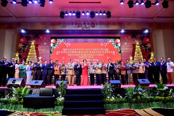 Perayaan Natal DPRD Sumut, Gubsu Ajak Semua Pihak Kerja Tulus untuk Rakyat
