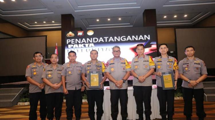 Kapolda Sumut Teken Pakta Integritas dan Penyerahan DIPA RKA KL Tahun 2020