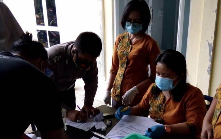 Usai BKO Pam Pilkada, Personil Polresta Deli Serdang Jalani Swab Test