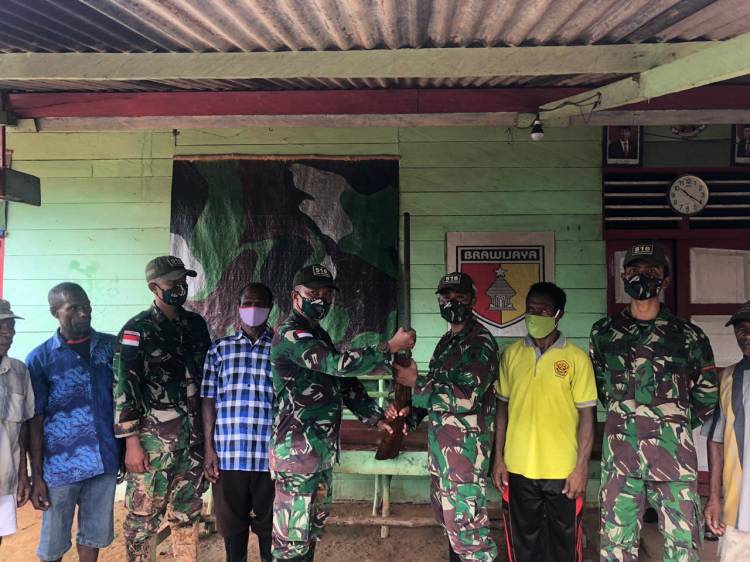 Yonif Mekanis 516/CY Berhasil Amankan Senjata Laras Panjang Jenis Engkelop