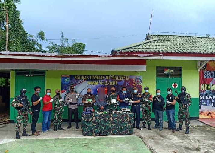 Satgas Pengamanan Perbatasan Yonif 642/Kapuas Kembali Amankan Pelaku Penyelundupan Narkoba
