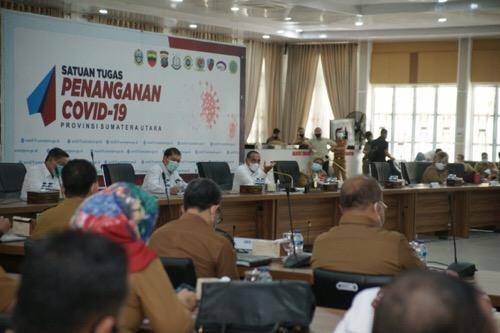 Plt Wali Kota Medan Akhyar Nasution Ikuti Rapat Evaluasi Penanganan Covid-19 Mebidang dan Penanggulangan Banjir