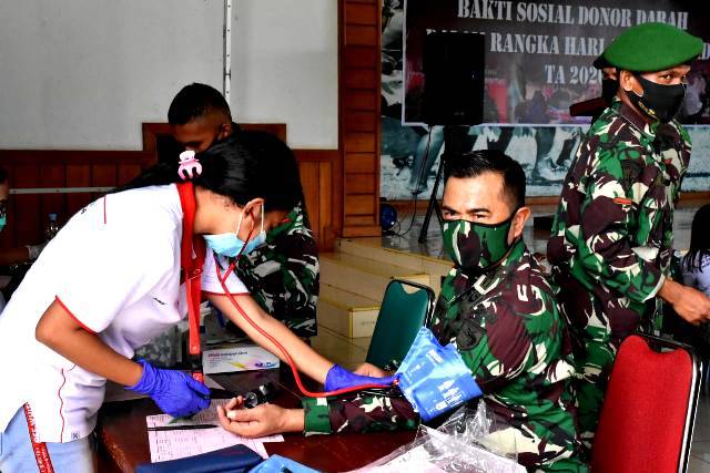 Sambut Hari Juang TNI AD Tahun 2020, Korem 174 Merauke Gelar Donor Darah