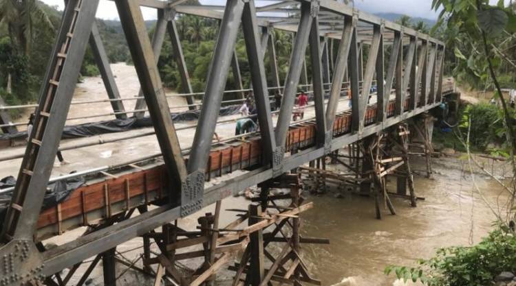 Awal Desember, Jembatan Tambangan di Madina Suda Bisa Dilalui