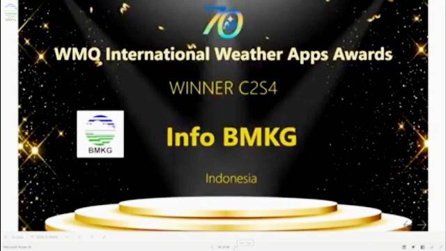 Aplikasi Info BMKG Menangkan Penghargaan Internasional WMO Award 2020