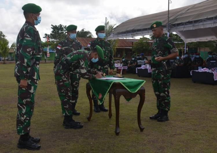 Danrem 174 Merauke Pimpin Upacara Serah Terima Jabatan Komandan Batalyon Infanteri 757/GV-OK