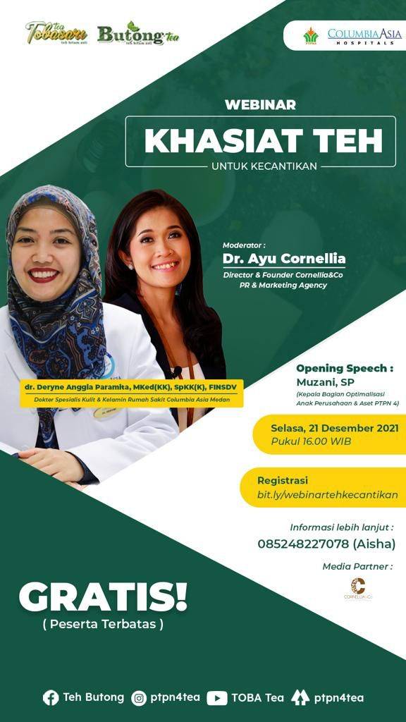 Peringati Hari Ibu, PTPN 4 Gelar Webinar Bertajuk Edukasi Khasiat Teh untuk Kecantikan