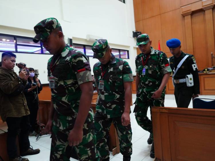 Pembacaan Pledoi Praka RM Dan Kawan-Kawan Yang Dituntut  Hukuman Mati