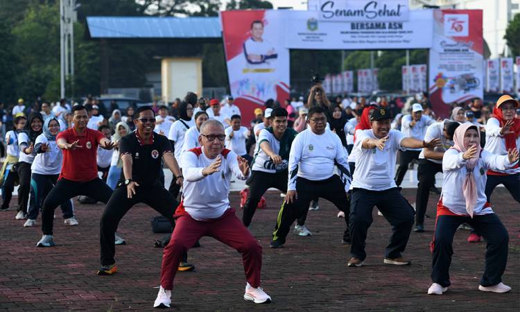 Peringati Hari Bela Negara, Pemprov Sumut Gelar Senam Bersama ASN