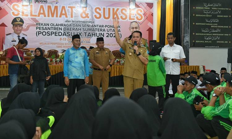 Pj Gubernur Sumut Buka Pekan Olahraga dan Seni Antar Ponpes