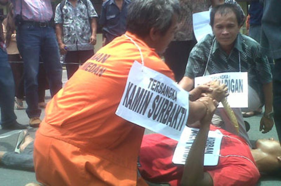 Polresta Medan Rekonstruksi Kasus Pembunuhan Alex Purba