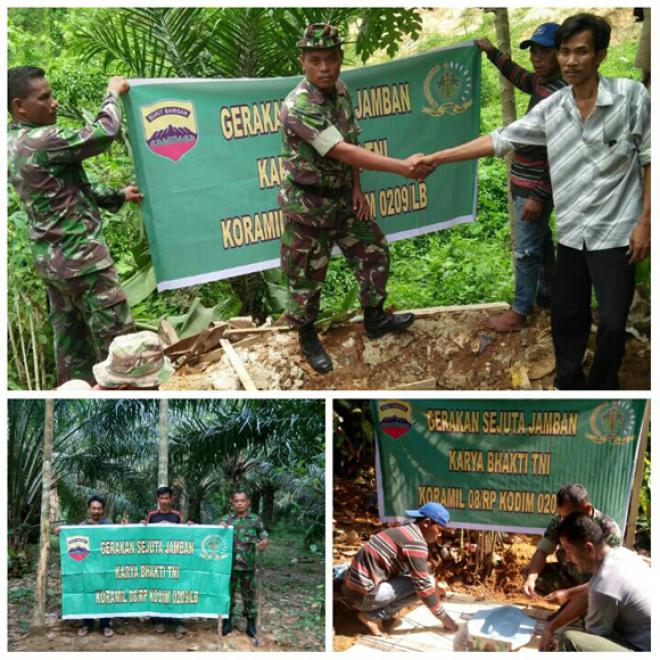 Babinsa Rantau Prapat Bantu Warga Membuat Jamban