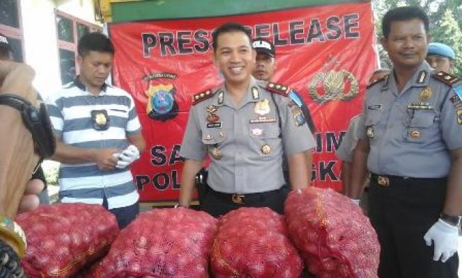 Polres Langkat Tangkap Truk Bermuatan 5 Ton Bawang Ilegal