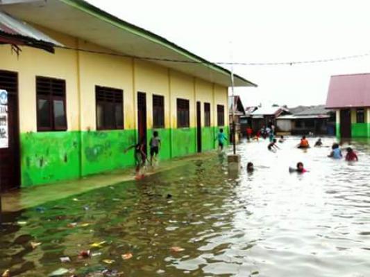 Puluhan Rumah Terendam di Desa Jaring Halus Langkat