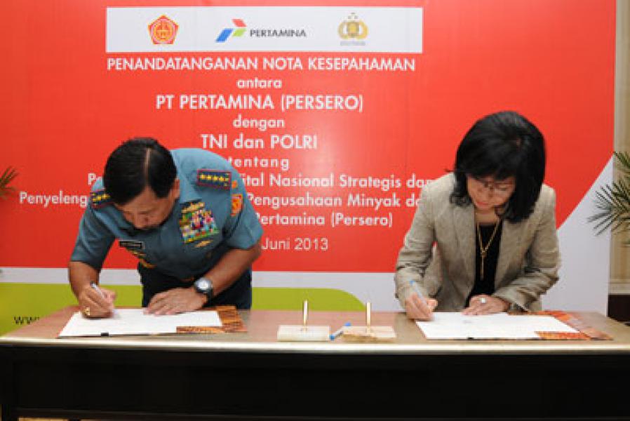 TNI dan Pertamina MoU Pengamanan Obyek Vital