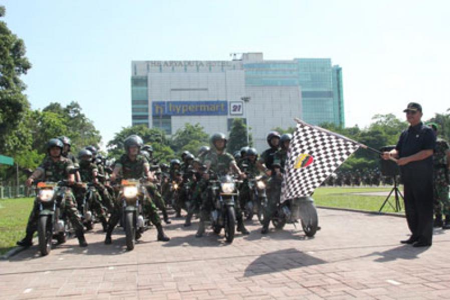 Plt Wali Kota Medan Lepas Patroli Kendaraan Bermotor Kodim 0201/BS