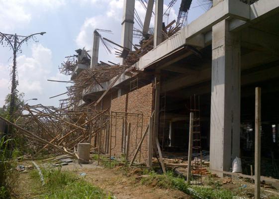 Runtuh, Polisi Hentikan Pembangunan Vihara CBD Polonia