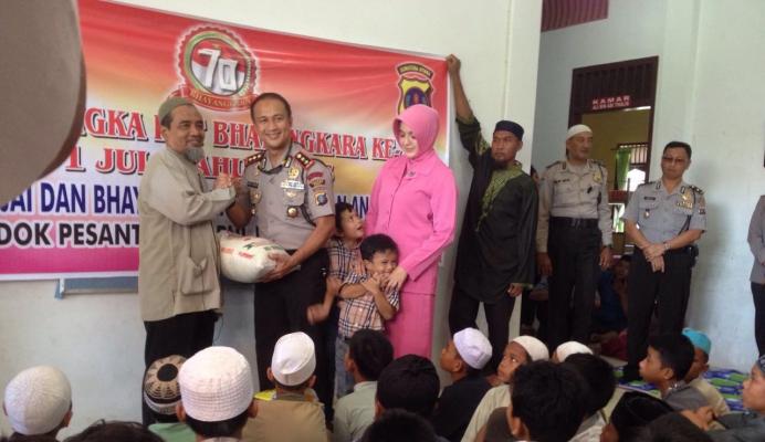 Kapolres Binjai Santuni Puluhan Anak Yatim di Pesantren Darul Fatimah