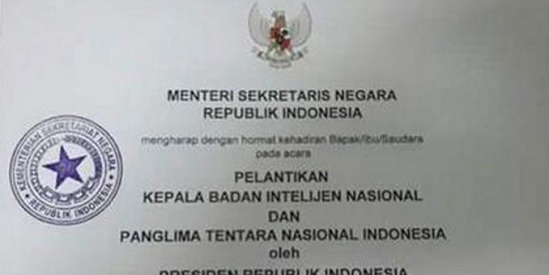 Istana Salah Tulis Undangan Pelantikan Kepala BIN