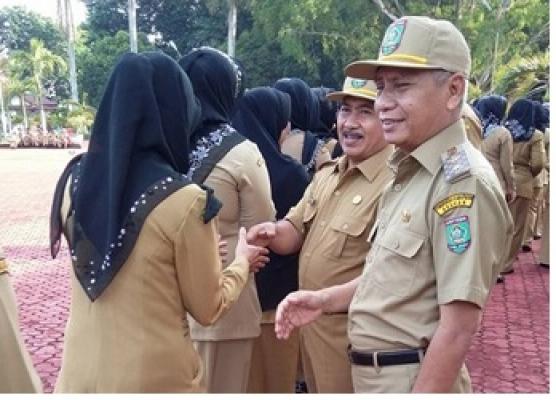 Kehadiran PNS Asahan Mencapai 92,23 Persen Dihari Pertama Kerja