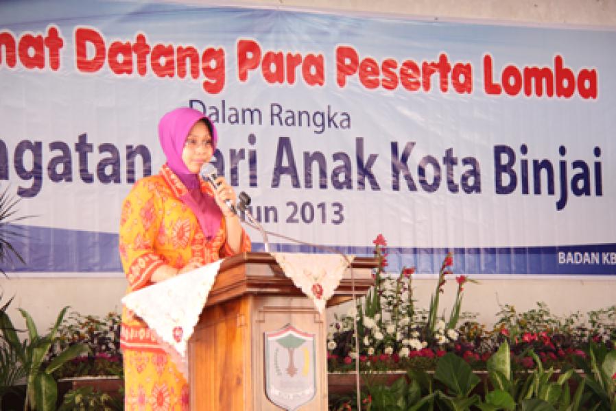 Ketua TP PKK Binjai Buka Lomba Hari Anak