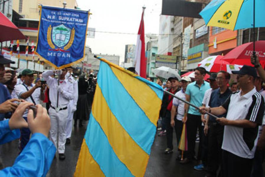 Perguruan WR Supratman Medan Gelar Lomba Gerak Jalan dan Marching Band
