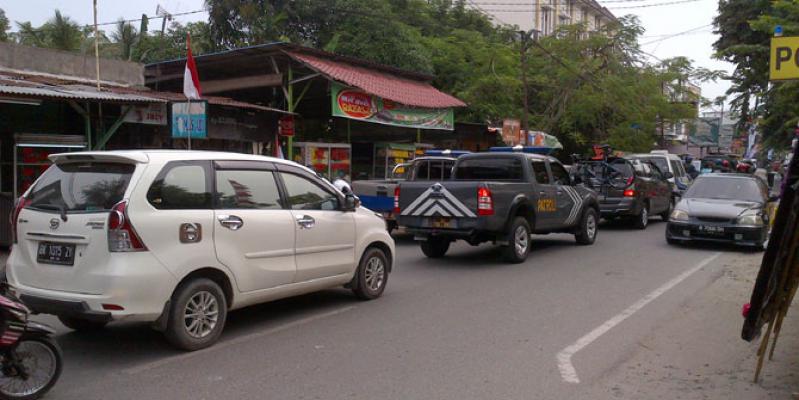 Gedung Baru Polsek Helvetia Diresmikan, Jalan Macet