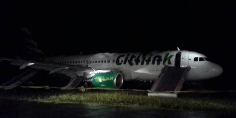 Pesawat Citilink Tergelincir di Padang, 2 Penumpang Luka