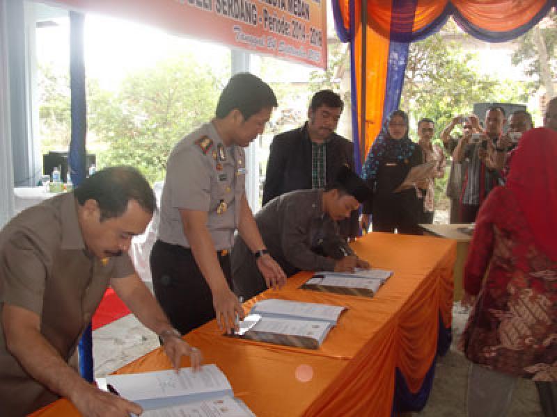 Panwaslu, 4 Kapolres dan Kajari Tandatangani MoU Gakumdu