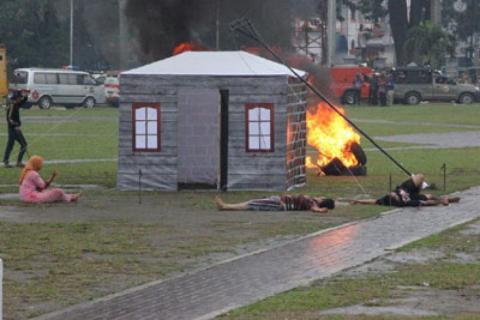 Simulasi Sistem Penanggulangan Darurat Terpadu Digelar di Medan