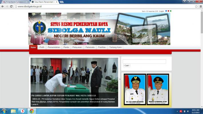 Foto Syarfi Hutauruk Wali Kota Masih Terpampang di Situs Pemko Sibolga
