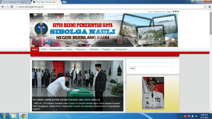 Foto Syarfi Hutauruk Wali Kota Tidak Lagi Terpampang di Situs Pemko Sibolga