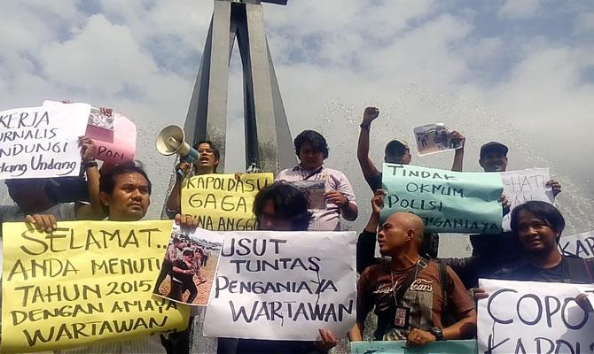 FJM Demo Desak Tindak Tegas Oknum Polisi Diduga Aniaya Wartawan di Paluta
