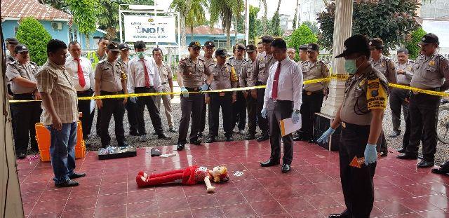 Tingkatkan Kemampuan Personil, Polsek Perdagangan Lakukan Pelatihan TPTKP dan Olah TKP 